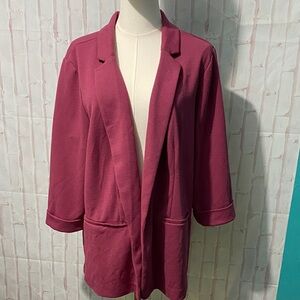 Maurices Women’s Deep Burgundy Open Front Blazer size 2X
